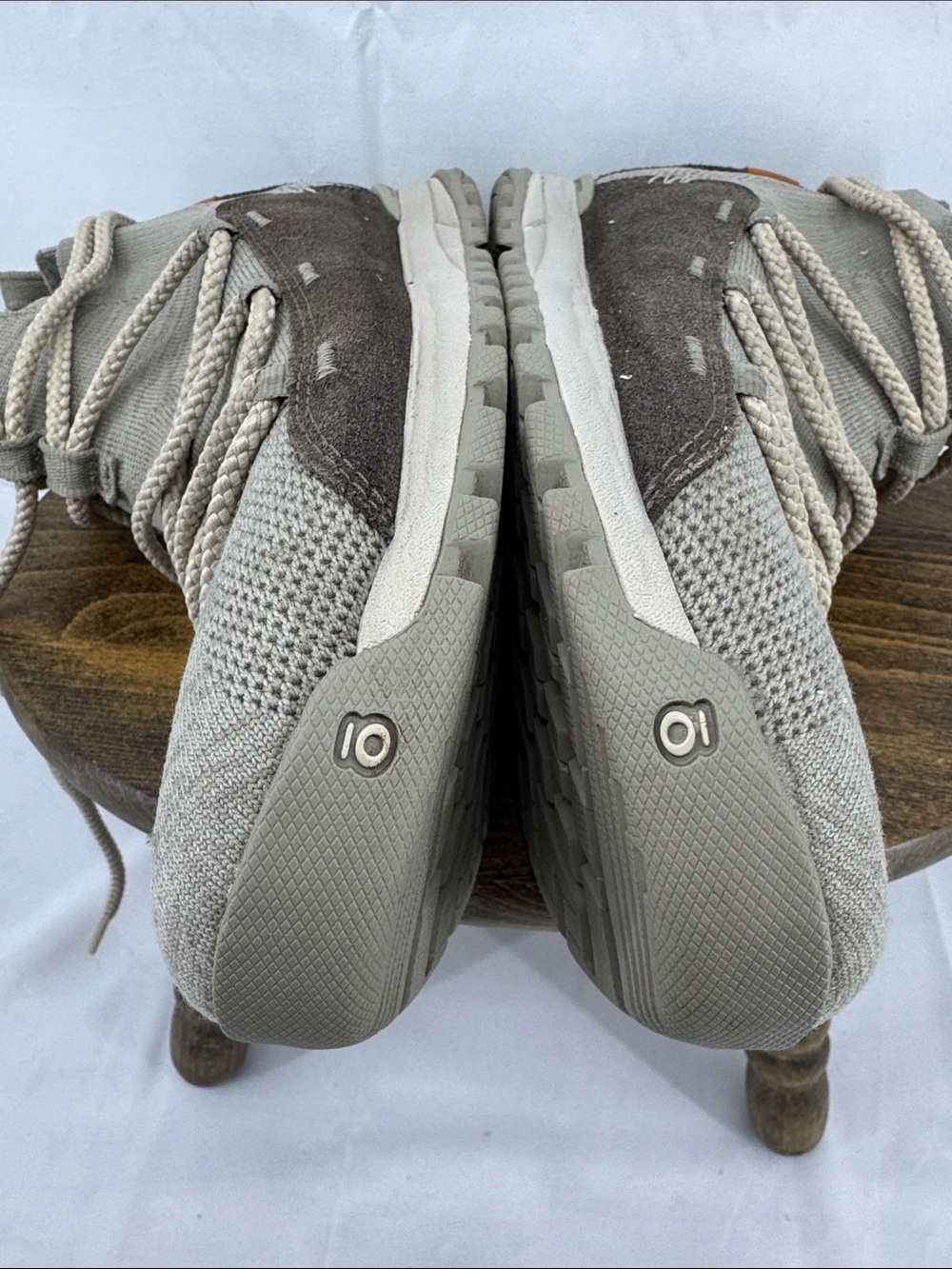 Oboz Womens Lena Mid Athletic Boots, Light Gray Knit, sz 8.5 - Picture 10 of 14